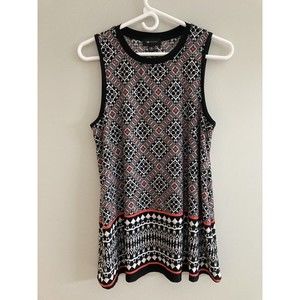 AB Studio Black and White Sleeveless Tank Top